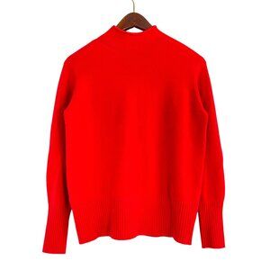 French Connection Womens Large Mock Neck Knit Sweater Red Holidays Christmas